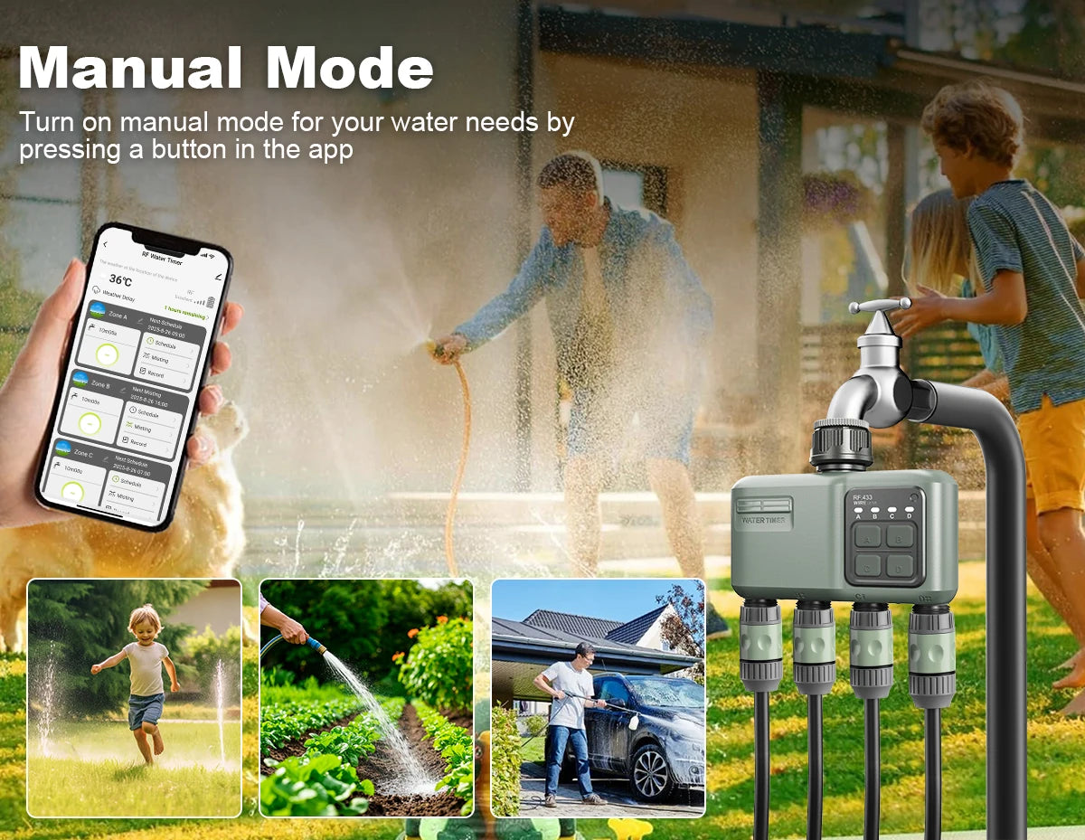 Sistema de riego inteligente automático
Smart drip irrigation · WiFi · app-controlled · soil sensor