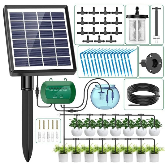 Kit de riego solar inteligente de 6 V y 2 W con batería integrada de 1800 mAh para riego de plantas en maceta. Dispositivo de riego programable para bricolaje.