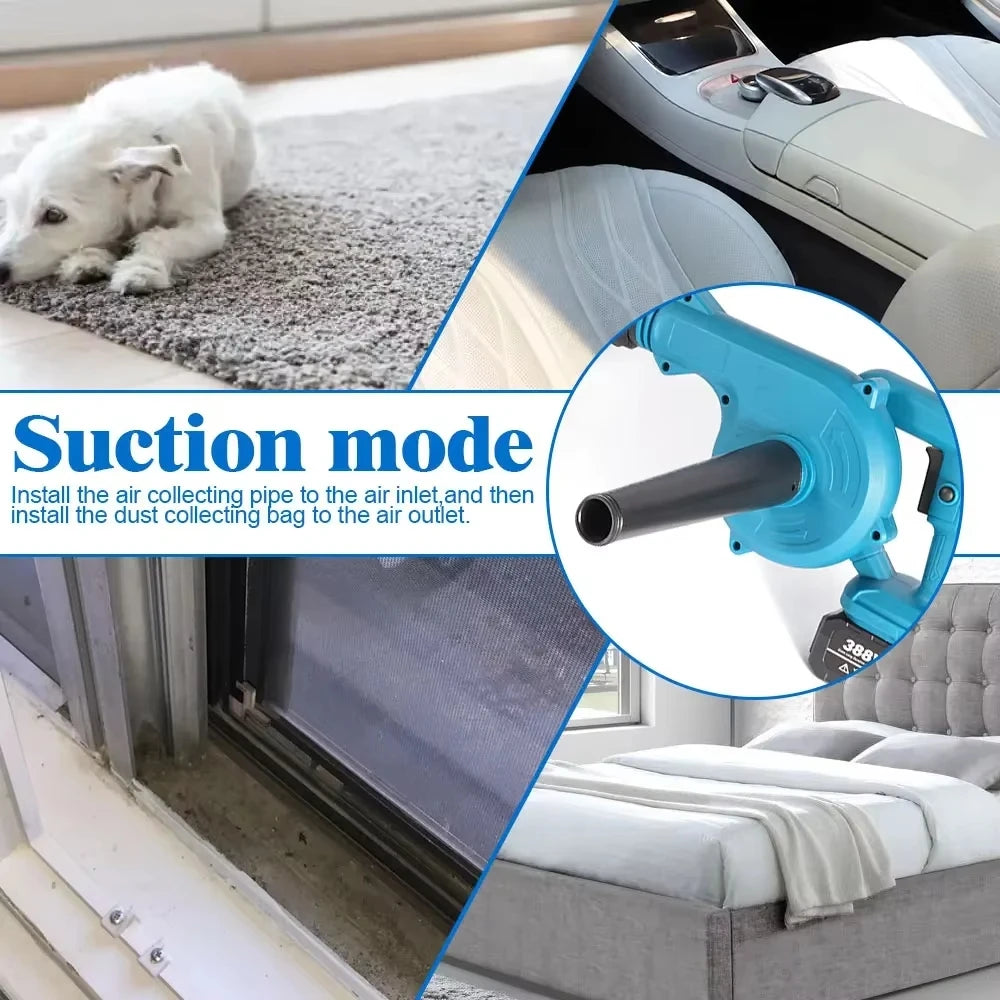 Soplador y Aspirador de Aire Inalámbrico 2 en 1 Makita: Potencia y Versatilidad en tus Manos.