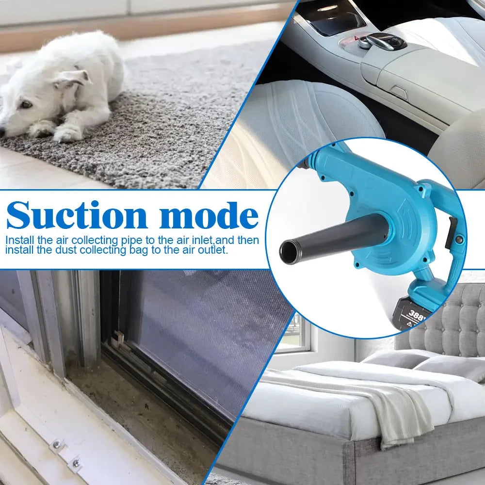 Soplador y Aspirador de Aire Inalámbrico 2 en 1 Makita: Potencia y Versatilidad en tus Manos.